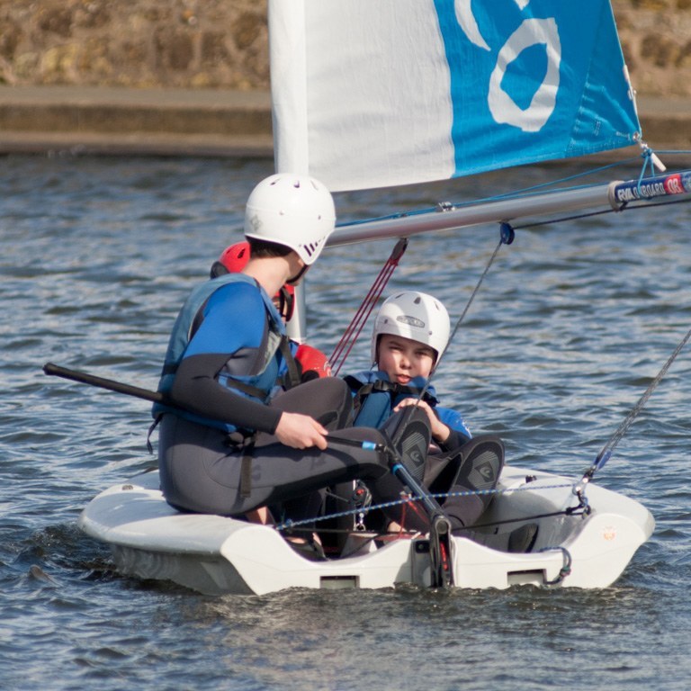 Dinghy sailing on the lagoon