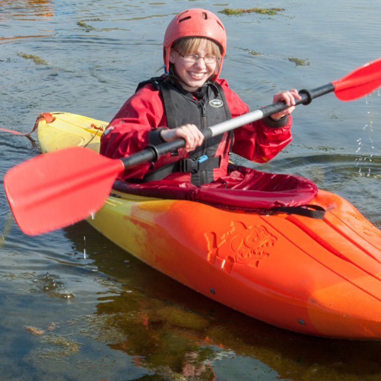 Having fun in a canoe