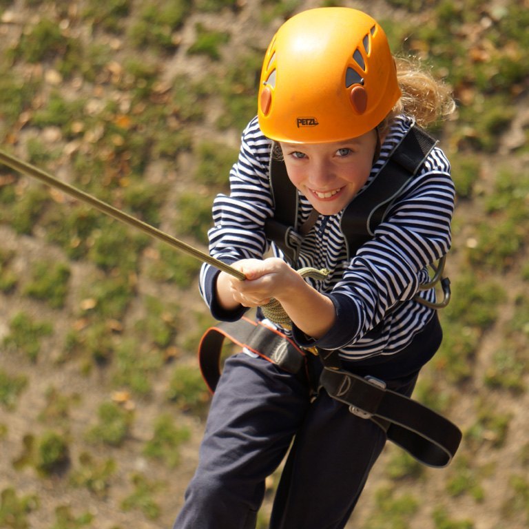 A child abseiling