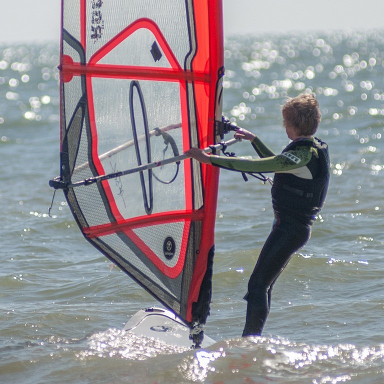 Windsurfing into the horizon